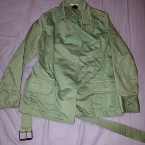GAP Cool Weather Front Button and Belted Green Jacket. Size XS.